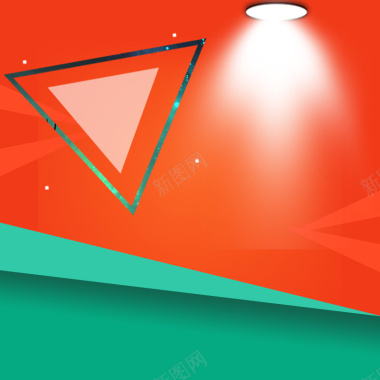 橙绿几何主图背景背景