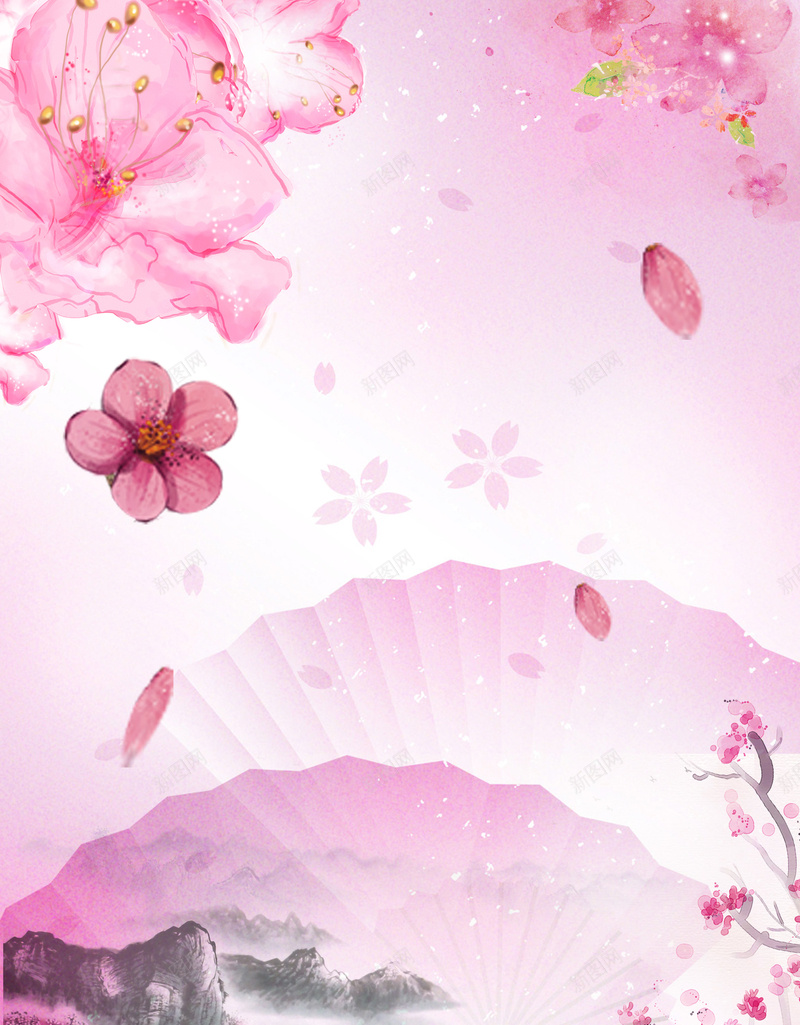 粉色浪漫古风山水水墨漂浮花瓣风景背景素材psd设计背景_88icon https://88icon.com 古风 山水 水墨 浪漫 粉色 漂浮 花瓣 风景 背景 素材