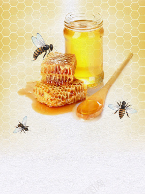 纯正蜂蜜促销海报背景