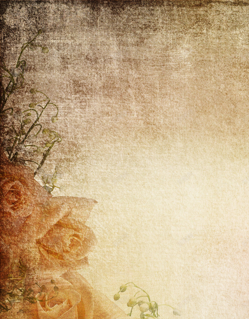 老旧玫瑰花边框H5背景素材jpg设计背景_88icon https://88icon.com H5背景素材 文艺 枝叶 玫瑰花 简约 纹理 老旧 老旧背景 质感