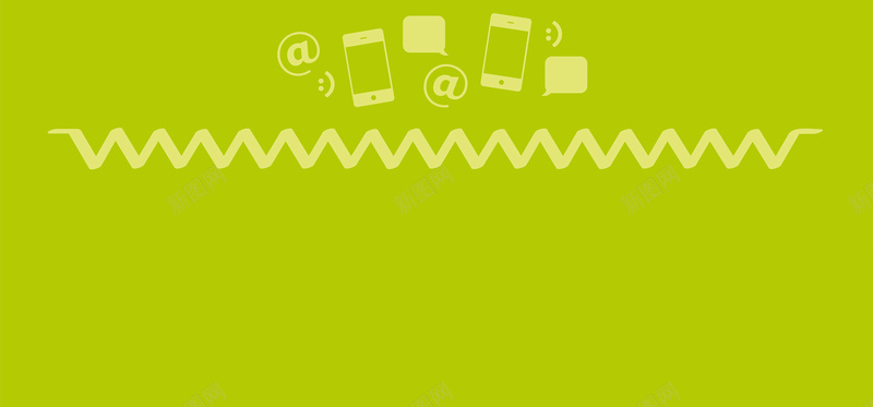 扁平卡通黄绿色手机短信背景