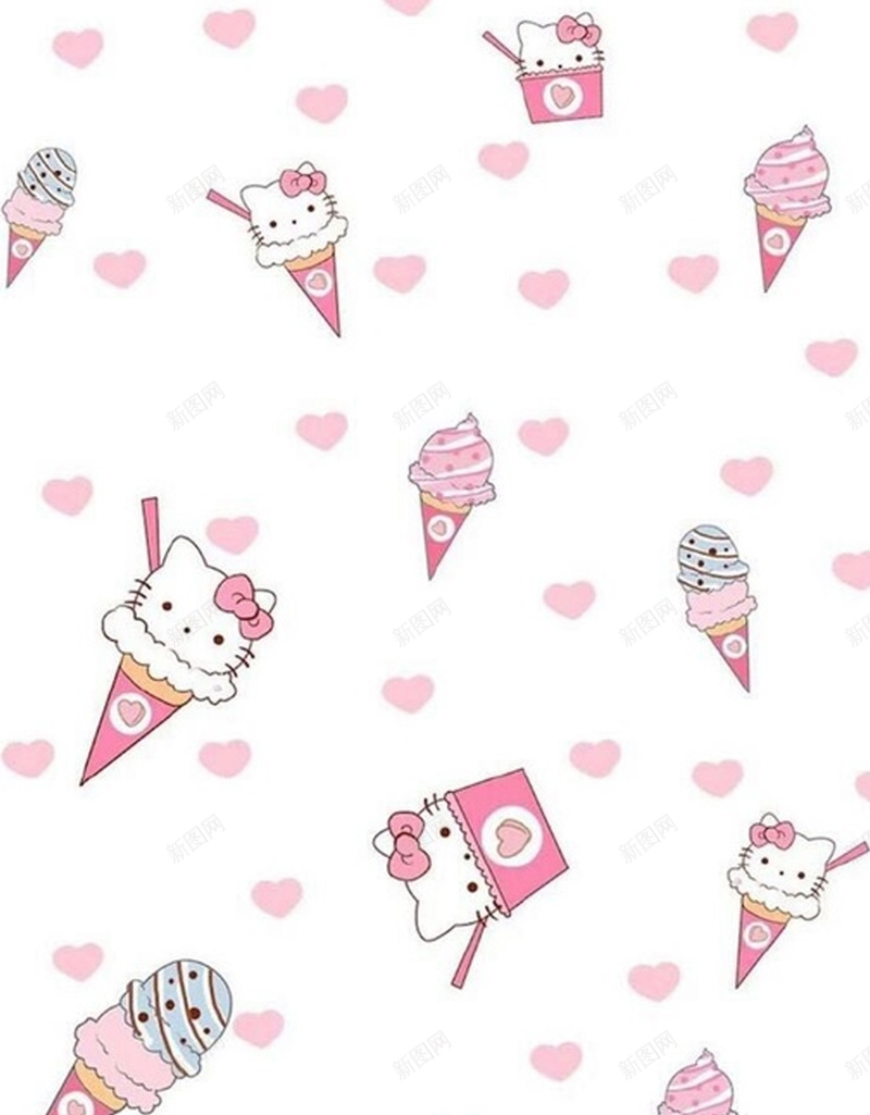 手绘爱心helloKitty冰淇淋平面jpg设计背景_88icon https://88icon.com 手绘背景 爱心 hello 冰淇淋 平面广告 Kitty 夏日 冰爽 卡通背景 壁纸