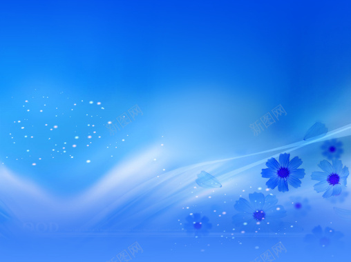 蓝色冷色调菊花化妆品背景素材背景