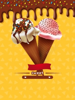 冰冻甜品夏天冰淇淋背景模板高清图片