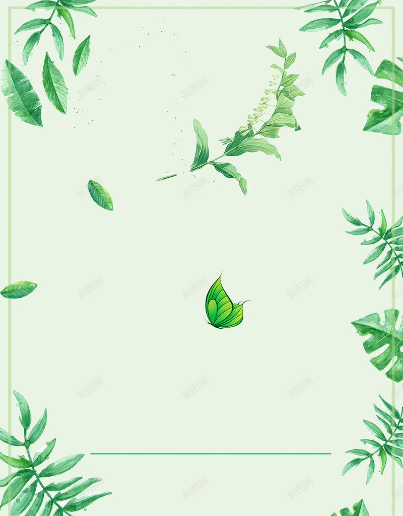 清新花朵春装新品上市促销宣传海报背景素材psd设计背景_88icon https://88icon.com 清新 花朵 绿色 边框 春装 新品上市 促销 宣传 海报 背景 素材