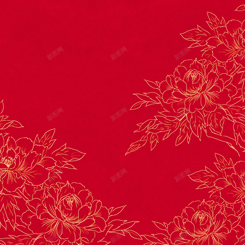 红底金色花朵背景jpg设计背景_88icon https://88icon.com 红色 金色 底纹 质感 纹理 花朵 喜庆 富贵 主图