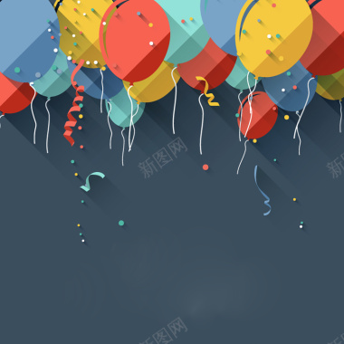 扁平化气球装饰海报背景素材背景