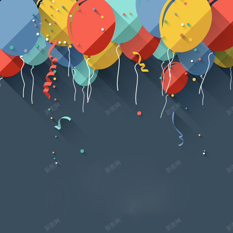 扁平化气球装饰海报背景素材psd设计背景_88icon https://88icon.com 扁平 彩色 气球 蓝灰色 背景素材 剪纸式 背景海报 气球背景 气球扁平