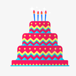 彩色生日蛋糕设计素材