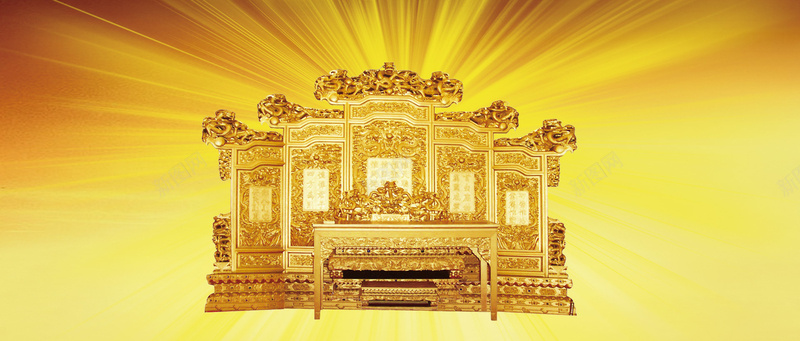 金色帝王龙椅背景psd设计背景_88icon https://88icon.com 帝王 金色 皇帝 宝座 龙椅 海报banner