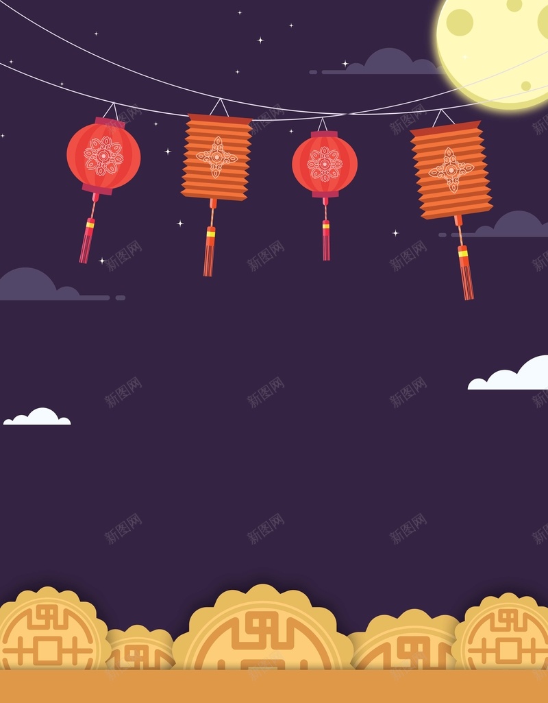 简约扁平中秋月饼促销宣传psd设计背景_88icon https://88icon.com 中秋 促销 扁平 月饼 简约 宣传 蓝色 月亮 祥云