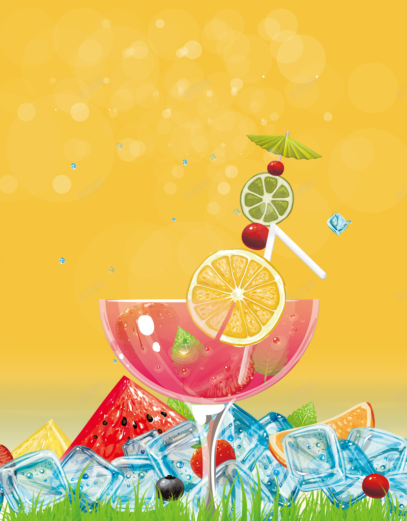 黄色矢量简约夏季果汁饮品海报背景素材psd设计背景_88icon https://88icon.com 冰爽一夏 促销 打折 抢购 果汁 夏季冷饮促销海报 新品上市 饮料 夏天冷饮促销 冰饮 冰爽夏日