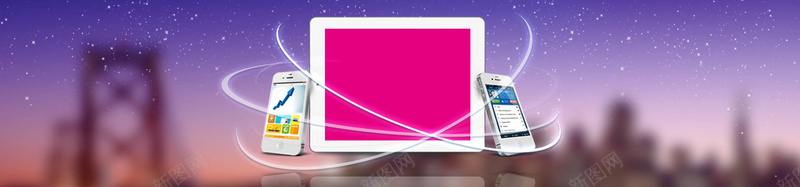 科技动感几何体蓝色iPad手机背景背景
