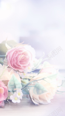 情人节桌上玫瑰H5背景素材背景