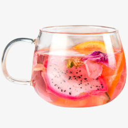 水果茶透明玻璃杯茶水果茶杯素材