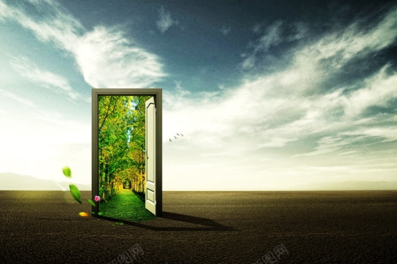 绿色之门背景素材背景