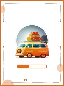 假期游橙白色简约清新国庆节自驾旅行旅游促销高清图片
