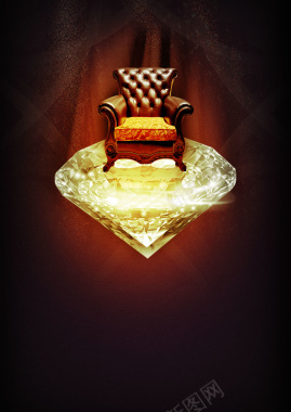 沙发金色宝石背景元素背景