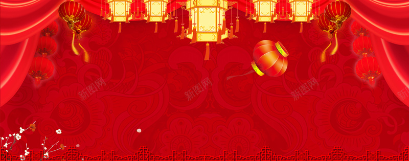 中国风红色喜庆素材背景海报背景