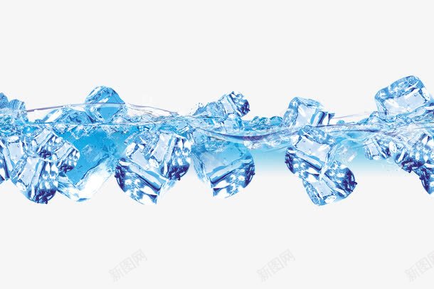 冰与水效果图png免抠素材_88icon https://88icon.com 水 水滴 水效果图 蓝色 冰块 冰