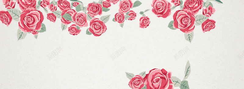 小清新文艺水彩手绘玫瑰花朵背景背景