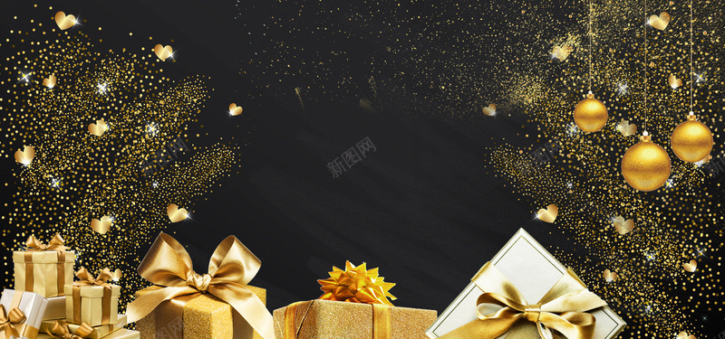 黑金简约电商通用促销bannerjpg设计背景_88icon https://88icon.com 促销 电商 简约 通用 黑金 banner 黑色 金色 礼物