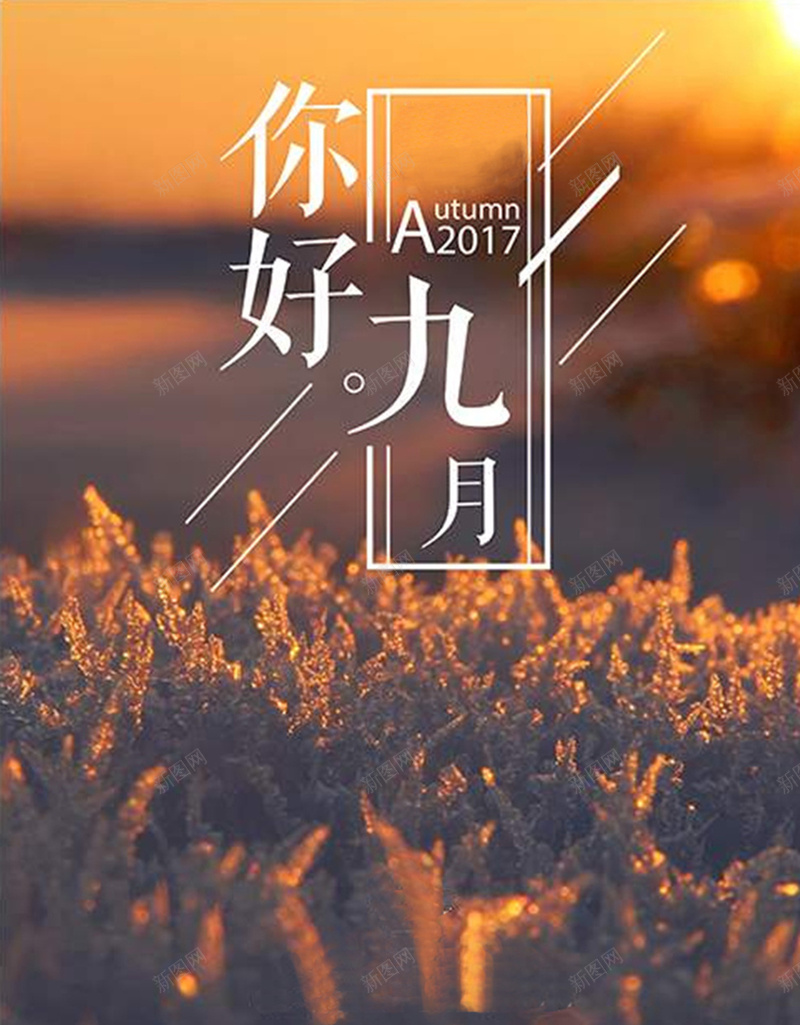你好九月简约风景图jpg设计背景_88icon https://88icon.com 九月你好 简约 摄影 风景 艺术字 金秋 浪漫气息 九月主题 幸福