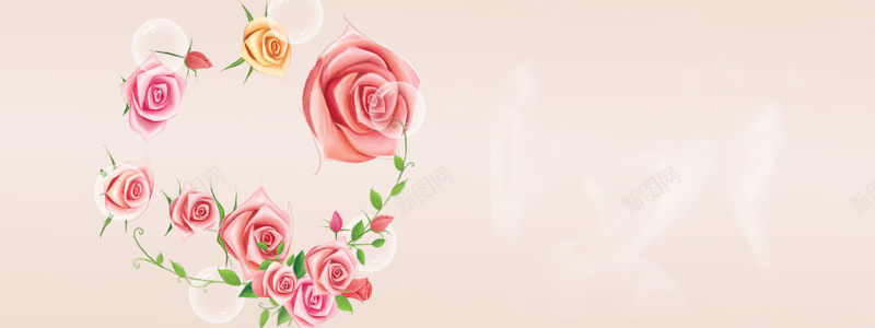 粉色玫瑰花背景背景