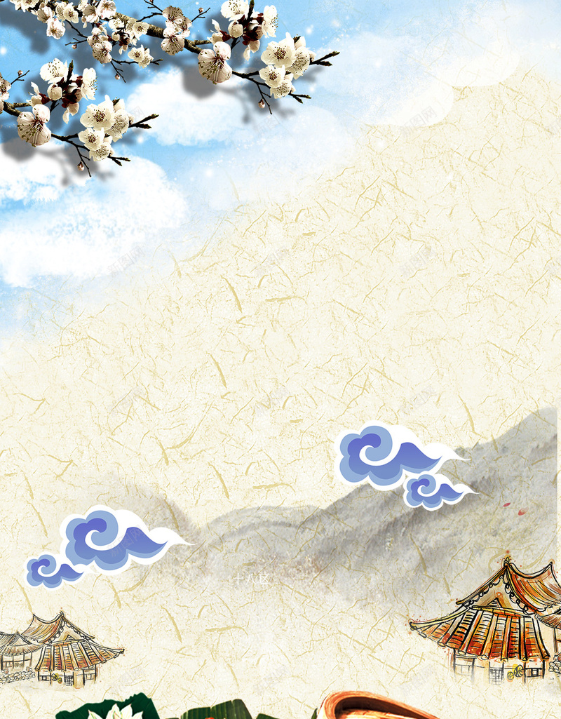 新鲜大闸蟹广告H5背景素材psd设计背景_88icon https://88icon.com 大闸蟹 天空 蒸笼 鲜花 山 祥云