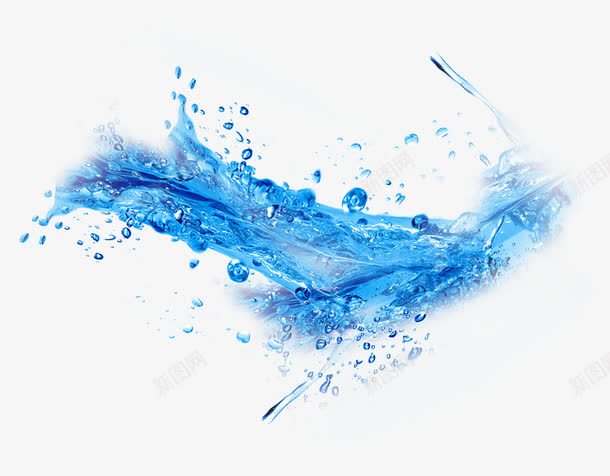 夏日海报蓝色水珠效果png免抠素材_88icon https://88icon.com 夏日 海报 蓝色 水珠 效果