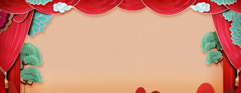 38妇女节中国风大气红色妈妈装海报背景背景