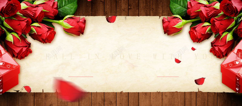 情人节玫瑰浪漫海报背景背景