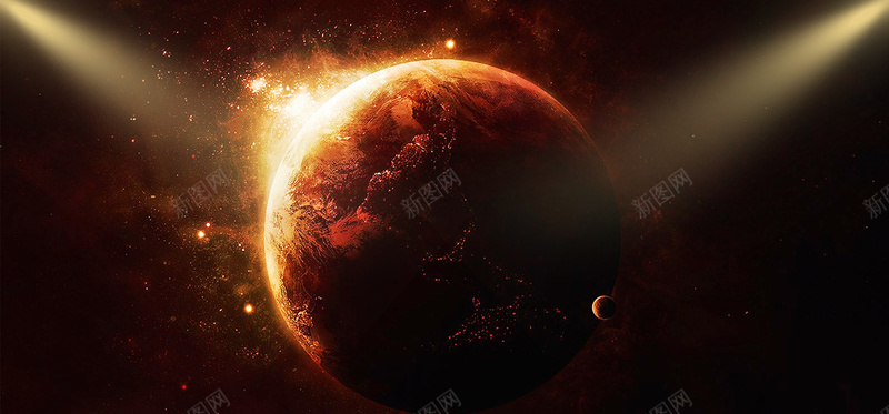 科技商务黄色banner背景psd设计背景_88icon https://88icon.com 科技 科幻 商务 扁平 渐变 几何 蓝色 深邃 深蓝 大气 星球 光束 光线 素材 设计 广告