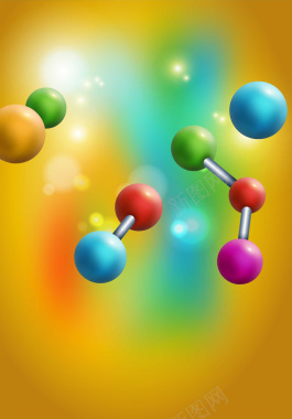 元素分子结构组合模糊光光晕背景背景