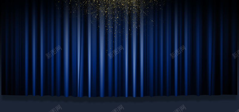 蓝色梦幻舞台设计背景背景