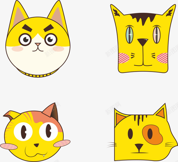 猫咪手绘头像png免抠素材_88icon https://88icon.com 可爱 头像 手绘 猫咪 表情