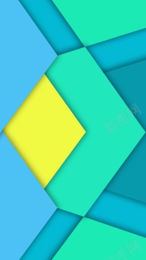 几何色块蓝色三角黄色H5背景素材背景