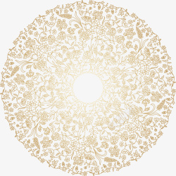 矢量圆盘金色古典花纹图案素材