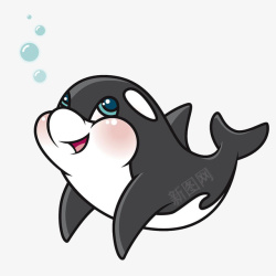 大小海豚卡通吐泡泡的小海豚高清图片
