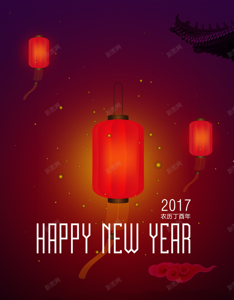 新年H5背景psd设计背景_88icon https://88icon.com happy year new 新年 红色 H5背景 灯笼 2017 鸡年 H5 h5 大气