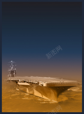中国风航空母舰蓝色背景素材背景