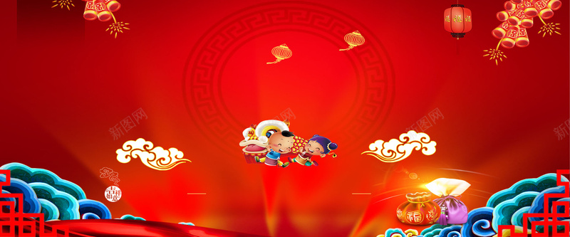 春节不打烊中国风红色海报背景背景