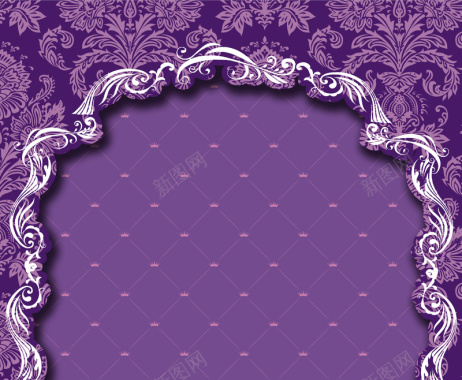 紫色暗纹边框背景背景