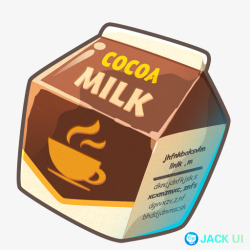 巧克力牛奶插画练习素材