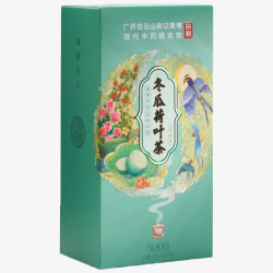 美食酒水冬瓜荷叶茶包装素材