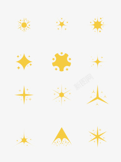 星星星星图标金色简约图标维美素材