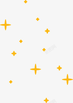 黄色四角星唯美闪亮星星素材