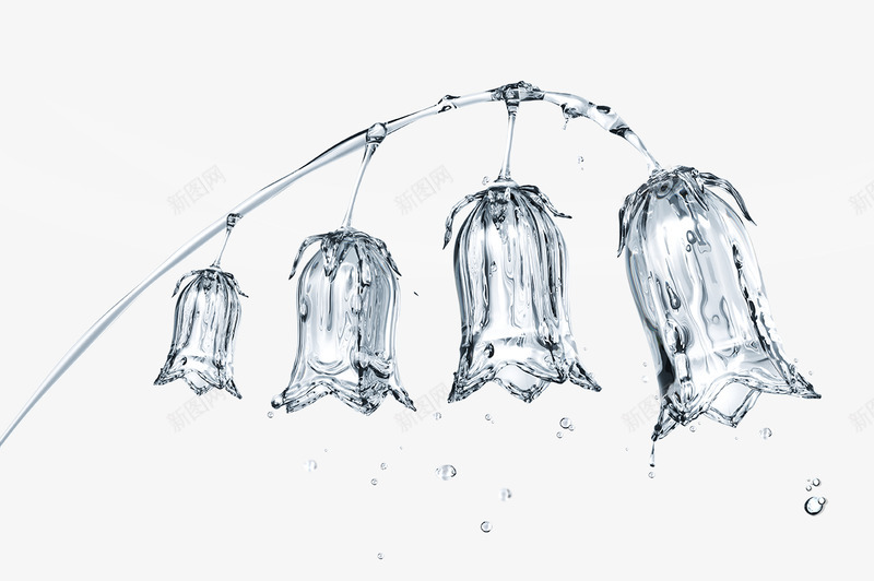 花蕾形状的水与下落的水滴工笔画图像素材png免抠素材_88icon https://88icon.com 白色 背景 蓝色的 透明的 艺术 速度 摘要 孤立的 插图 美