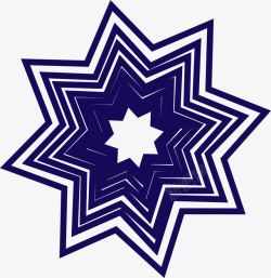 心形雪花素材蓝色五角星图案高清图片