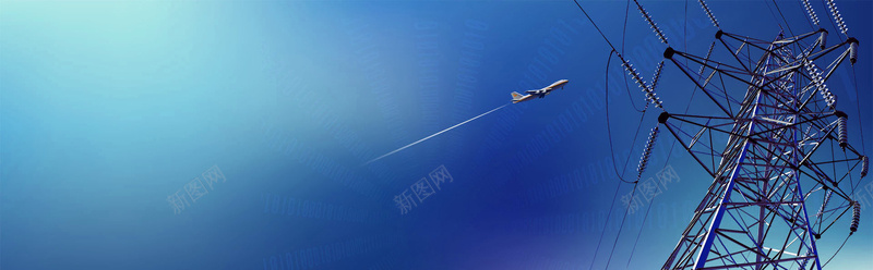 科技商务电线飞机背景背景